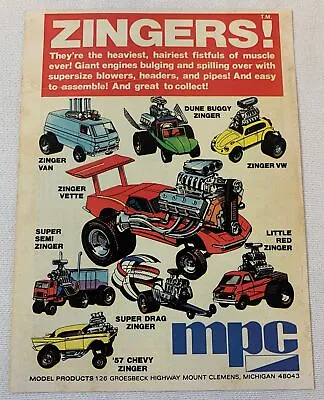 1974 MPC ZINGERS Ad~VWLittle RedSuper DragSuper SemiVetteVanDune Buggy... • $8.99