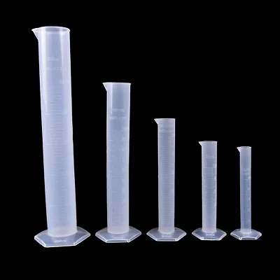 10/25/50/100/250ML Plastic Measuring Cylinder Laboratory Test Graduated Tube F4 • £3.67