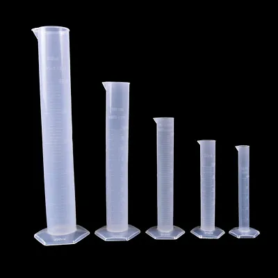 10/25/50/100/250ML Plastic Measuring Cylinder Laboratory Test Graduated Tu:da • £3.73