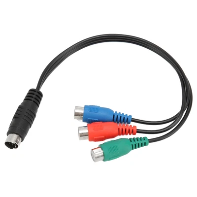 7 Pin S-Video To 3 Cable 7 Pin Male To 3 Female Video Adapter Cable 7 • £4.12