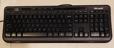 Microsoft 600 ANB-00001 Black Slim Multimedia USB-Wired Keyboard (Free Shipping) • $14.99
