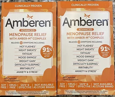 2-Amberen Advanced Menopause Relief With Amber M Complex 120Capsules Exp. 4/2026 • $42.99