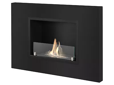 Black Recessed Ventless Fireplace - Fueled By Odorless Bioethanol - Ignis Quadra • $573