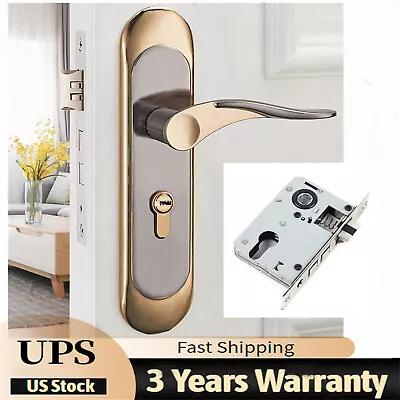 Universal Entry Door Lock Set Door Lock Mortise Lever Handle Security Lock Set • $24
