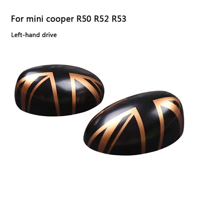 Gold Jack Rearview Mirror Cover Cap Trim For Mini Cooper R50 R52 R53 Left Drive • $50.35