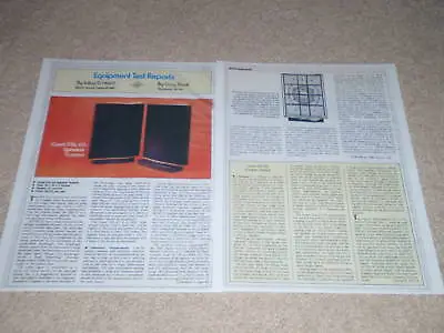 QUAD ESL-63 Rare Speaker Review 1982 2 Pgs Full Test • £7.62