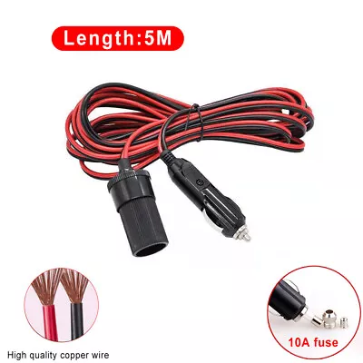 5M Car Cigarette Lighter12V Extension Cable Adapter Socket Charger Lead UK STOCK • £4.79