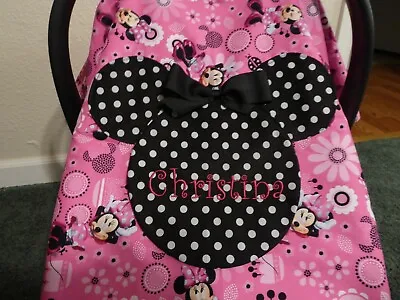  **MINNIE MOUSE**w/baby's NAME Handmade Baby Car Seat Canopy-Cover  • $60.99