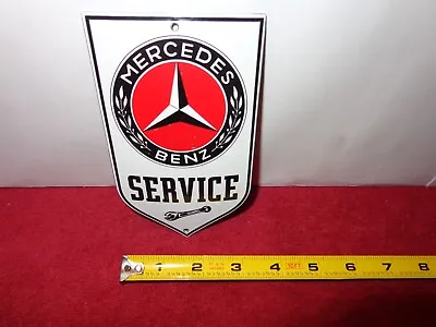 MERCEDES BENZ SERVICE ADVERTISING SIGN HEAVY METAL PORCELAIN  3 X 6 In  # Z 73 • $99.99