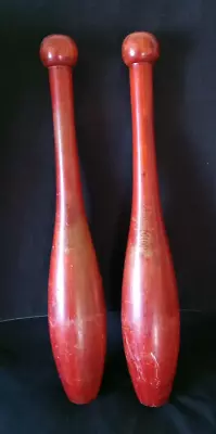 Pair Antique Wright & Ditson Championship 1 Lb. Indian Clubs Exercise Juggling • $65
