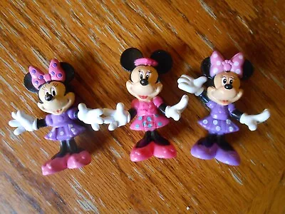 Disney Character PVC MINNIE MOUSE PVC/CAKE TOPPERS (LOT OF 3) VGC (2.5-2.75 ) • $11.95