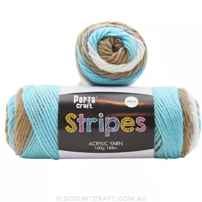 Stripes Acrylic Yarn 100g 188m 8ply - Sandbar • $4.50