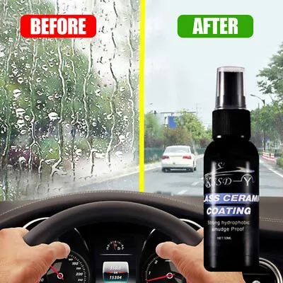 $4.73 • Buy Car Windshield Glass Coating Agent Hydrophobic Water Rain Repellent Tool 50ml