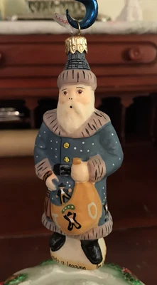 $225 • Buy Vaillancourt VFA Father Christmas Folk Art Santa W/ Ten Lads A Leapin' Ornament