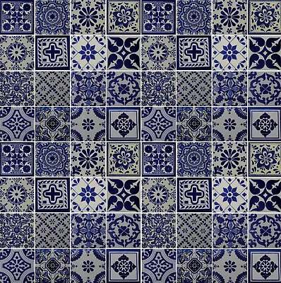 40 Pcs CERAMIC TILE 6X6 Blue And White Handmade Mexican Talavera Mosaic Tiles • $99