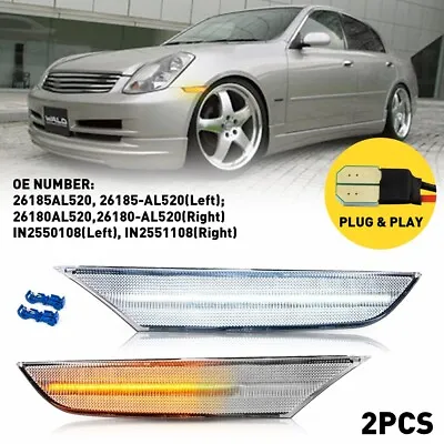 Sequential Switchback LED Side Marker Light DRL For 2003-2006 Infiniti G35 Sedan • $32.99