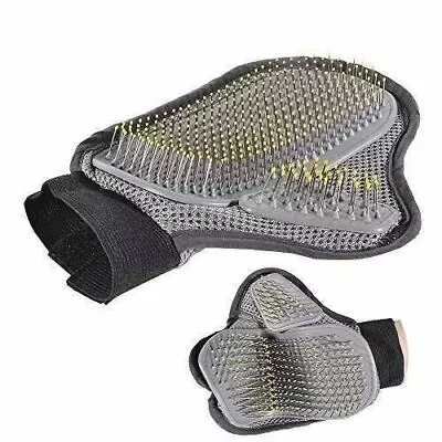 Heavy Duty Pet Grooming Glove Hair Removal Mitts Gentle Brush For Cat Dog • £4.95