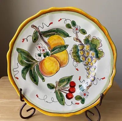 DERUTA FOR HORCHOW Fruit Themed Art Pottery Dinner Plate - Italy - 4 Available • $42.50