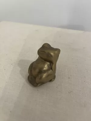 Vintage Solid Brass Miniature Frog Figurine • $4.50