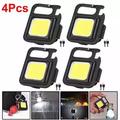 4X 800 Lumens Mini COB Flashlights Bright Rechargeable Keychain Small Flashlight • $8.99