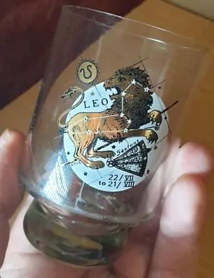 Vintage USSR Juice Whiskey Cognac Glass Glassware Leo Zodiac Gilded • $51.70