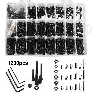 1200pcs Stainless Steel Hex Screws & Socket Bolts And Nuts Set Assorted M2 M3 M4 • £12.99