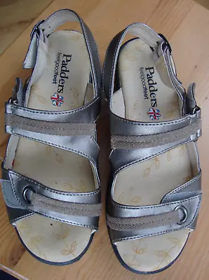 Padders Ladies Gold Comfort Strap Sandals. 3 E. • £10