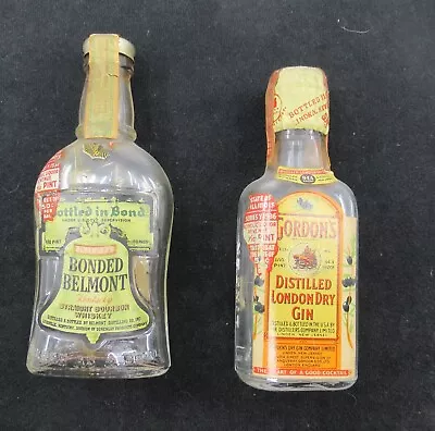 Bonded Belmont & Gordon's Mini Liquor Bottle Pair • $28.35