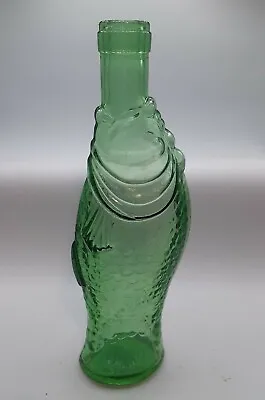 Vintage Green Glass Fish Shaped Bottle Decanter 10  • $9.95