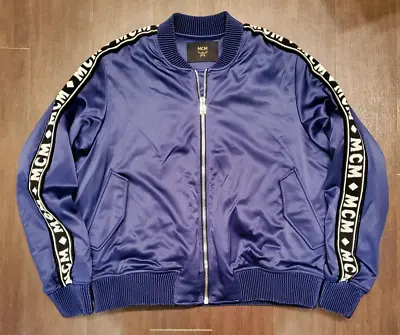 MCM Men’s Logo Tape Bomber Jacket Size Xxl / 2xl  Excellent Condition. • $499.99