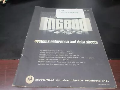 Motorola M6800 Systems Reference & Data Sheets 1975 • $29.99