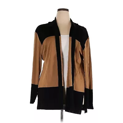 Women Misook Brown Black Open Front Cardigan Size 3X Plus • $79.99