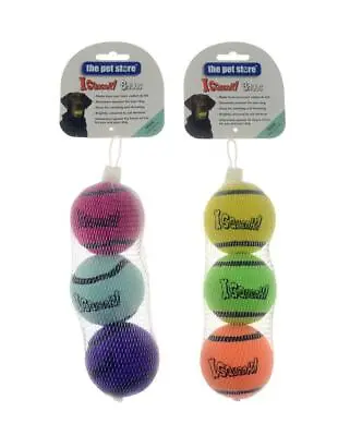 £8.49 • Buy Dogs 6 X Squeaky Tennis Balls - Non Toxic Rubber Fetch - Throw - Chuck It  Toys