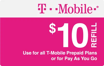 T-Mobile  Prepaid $10 Refill Top-Up Fast Direct Refill To Your Mobile Number  • $12.85