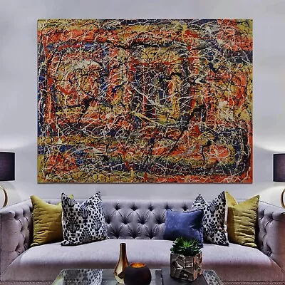 Jackson Pollock Style Canvas￼￼￼ Painting 81” X 62” XL (6ft. 9in.)AbstractModern • $297