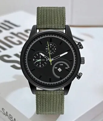 Outdoor Mens Military Sports Quartz Army Green Wrist Watch Watches FREE P&P UK • £8.99