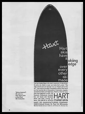 1963 Hart Metal Skis A Skiing Edge Over Every Other Ski Made Vintage Print Ad • $14.95