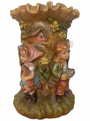 Vintage 1960's Johann Gunter Candle German Hand Carved Wax Art Music Boy Girl • $54.99