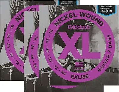 D'Addario Fender Bass VI Guitar Strings 3 Sets Octave Below Ball End EXL156 • $93.42