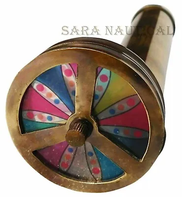Vintage Antique Brass Double Rotating Wheel Kaleidoscope Handmade Nautical Gift • $31.50