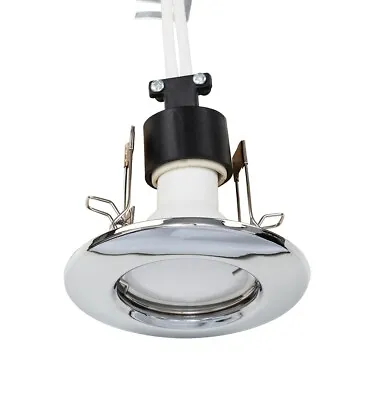 10 X Modern Chrome GU10 Recessed Ceiling Spot Light Downlights Downlight Lights • £26.39