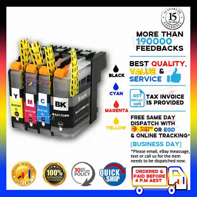 4x NoN-OEM LC133 BK LC135 XL Ink For Brother MFC-J6920DW MFC-J6520DW MFC-J6720DW • $14