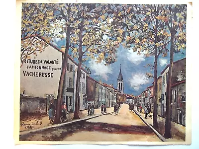Maurice Utrillo Print Voitures Volonte Camionnage Grayier Vacheresse Lithograph • $19.95