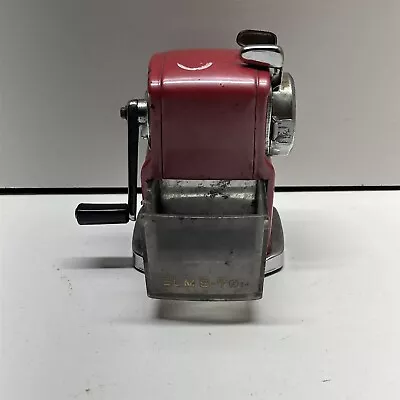 Vintage ELM Clamper  Red Pencil Sharpener Mechanical S-7 • $32