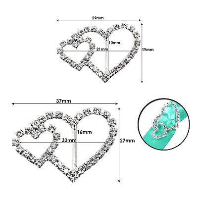 £6.29 • Buy Diamante Rhinestone Crystal Buckle Ribbon Sliders Valentine Wedding Card Décor