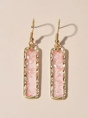 $2.99 • Buy Fashion Jewellery Pink Acrylic Square Drop Earrings Wholesale Price Accessories