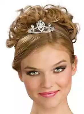 Mini Princess Tiara Crown Comb Silver Fancy Dress Up Halloween Costume Accessory • $14.47