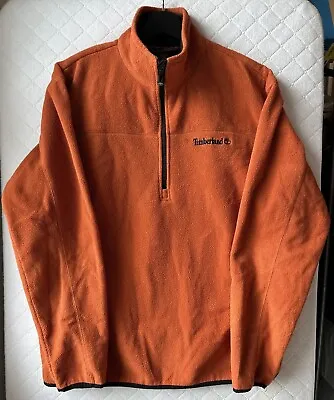 Timberland Fleece Men's Half Zip Sweater/Jacket Orange - Size Men's Large • $20