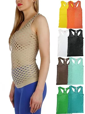 Women Sexy Fishnet Racerback Tank Top Dancing Tee T-Shirt Beach Bathing Suit  • $8.95