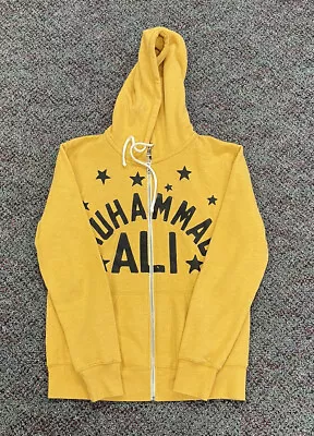 Roots Of Fight Muhammad Ali Zip Up Hoodie Sweatshirt Size Medium Yellow Boxing  • $140